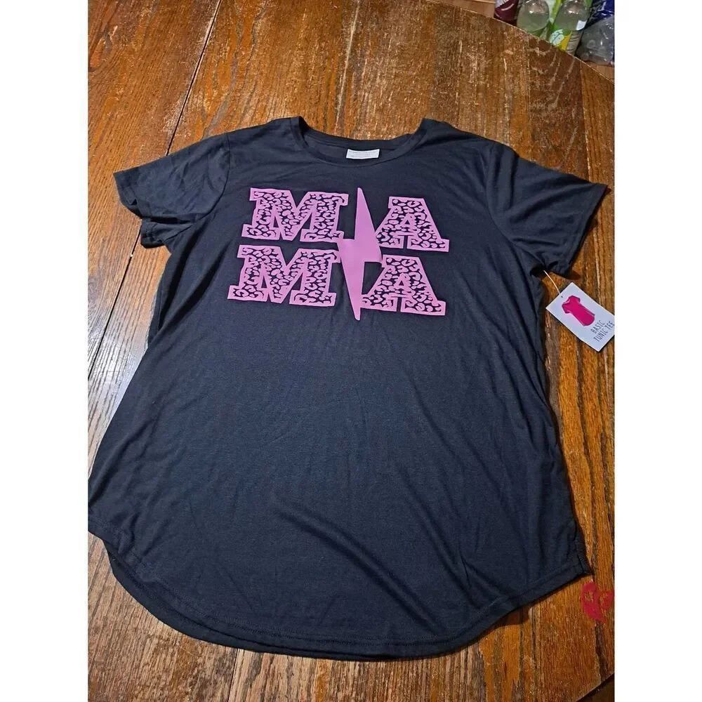 New 1X Bobbie Brooks Plus Size Short Sleeve Mama Mom Tee Tshirt Top Shirt NWT